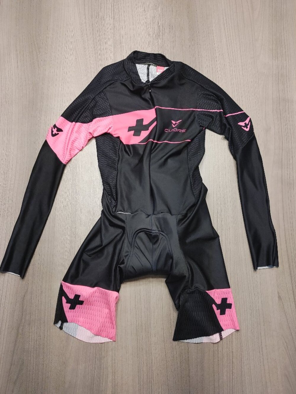 Women's Cuore Gold Long Sleeve Aero Speed Suit Black/Pinks Size XS